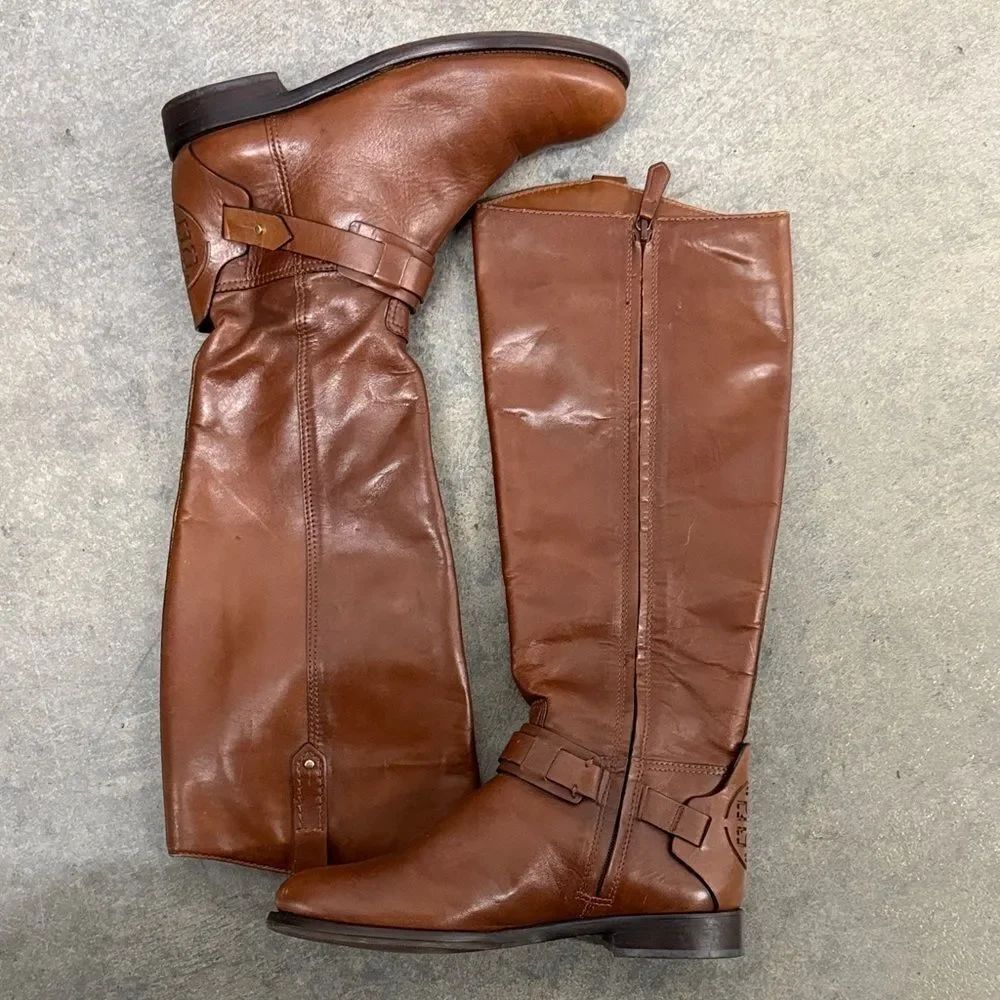 Tory Burch Chestnut Leather Tall Boots